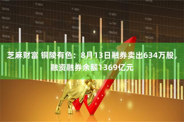 芝麻财富 铜陵有色：8月13日融券卖出634万股，融资融券余额1369亿元